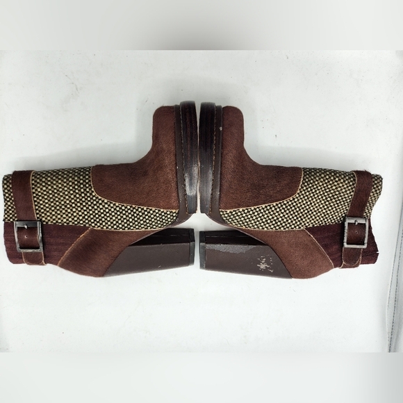 Custo Barcelona Pony-Style Calfskin Ankle Boots In Brown and Grey Size 38 - Picture 7 of 16